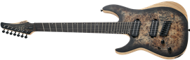 Schecter DIAMOND SERIES Reaper-7 Multi Scale Satin Charcoal Burst Left Handed 7-String Electric Guitar